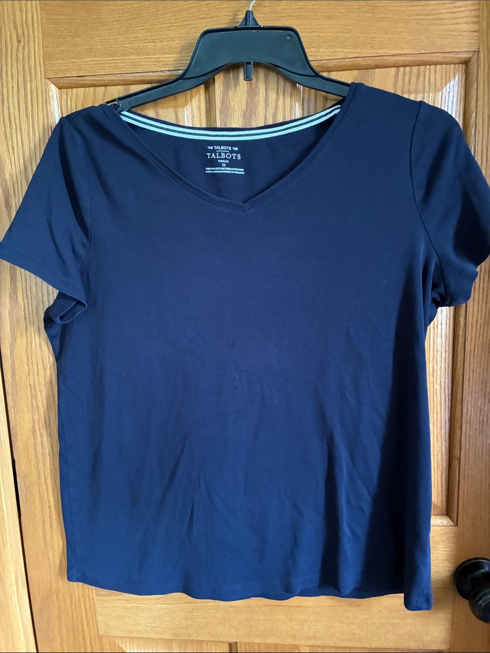 Talbots Navy V-Neck Short Sleeve Tee
